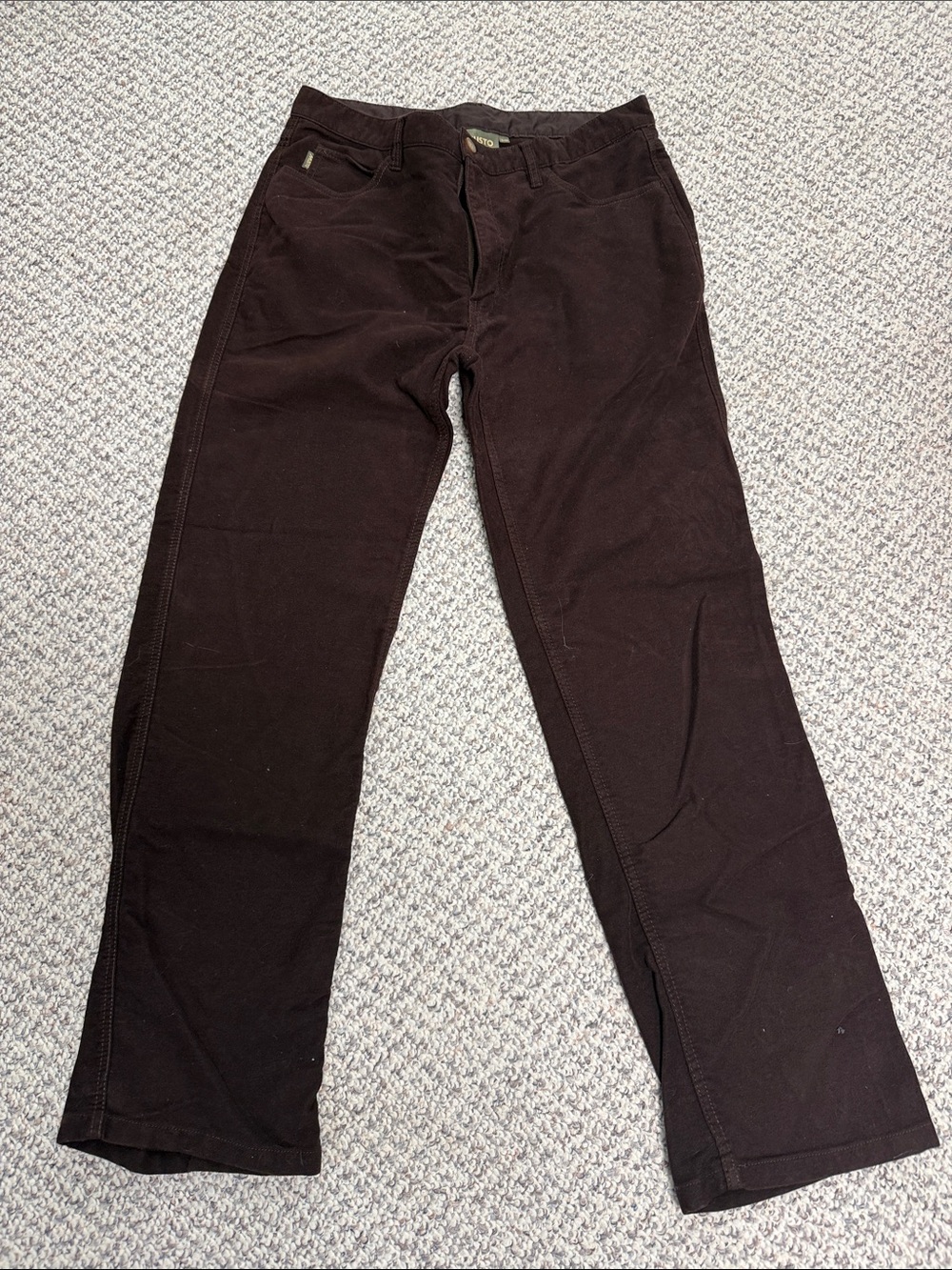 Musto Straight-Leg Men’s Flannel Chinos in Dark Brown